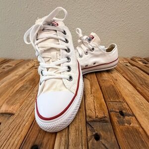 Converse Chuck Taylor All Star Low Top White Canvas Sneakers W7652 Womens 9